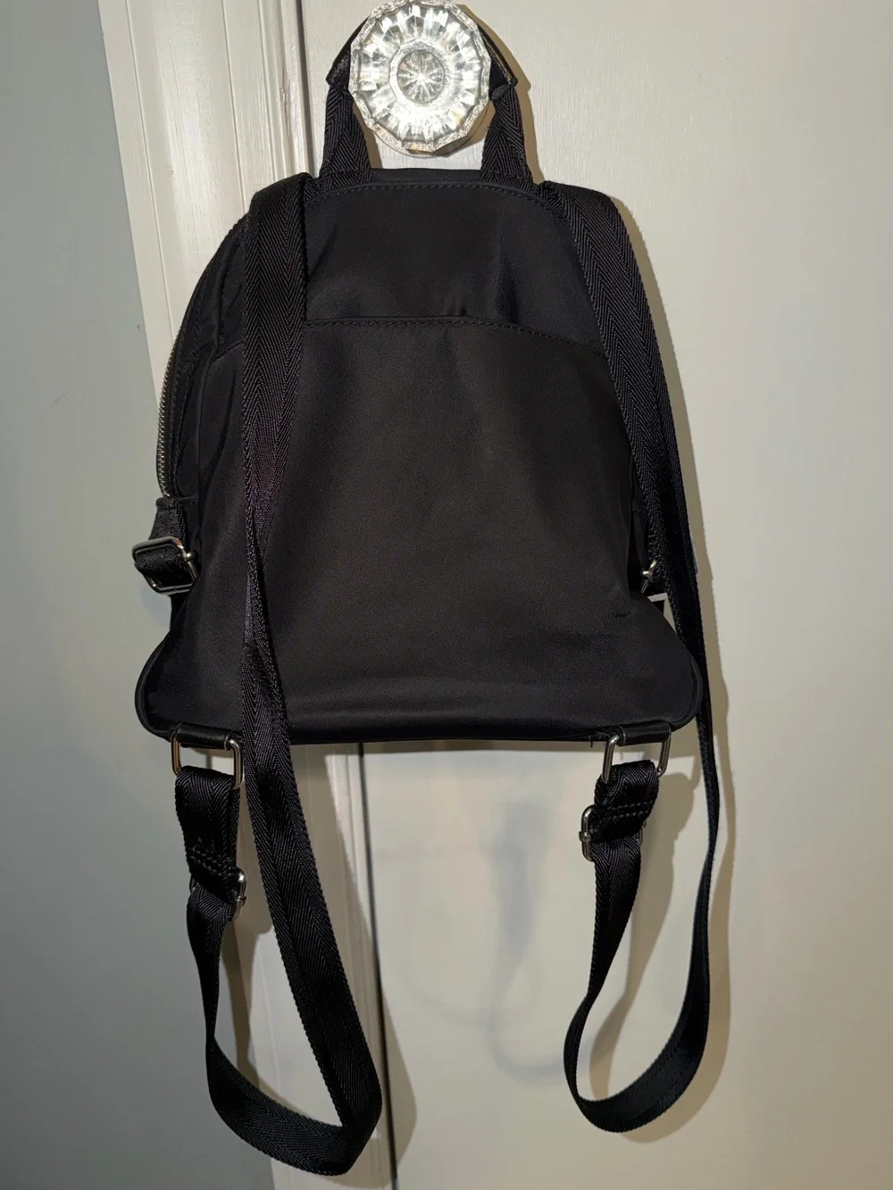 Calvin Klein Black nylon backpack, featuring Exterior Pockets